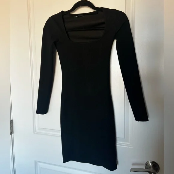 knee length dresses for ladies Zara Dress: Black Mini Dress for Date Night main image 0